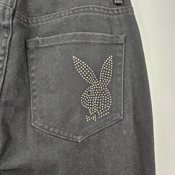 Playboy By Pacsun Ultra High Waisted Slim Fit Jeans Black Size 24 Button Fly - Picture 6 of 13